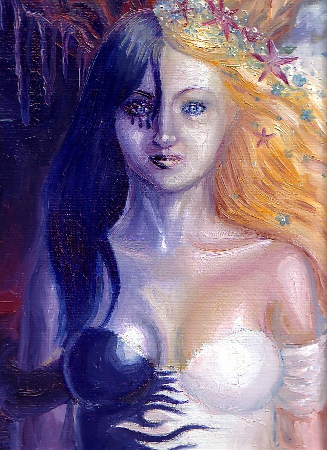 Cele doua fete ale Persephonei pictura ulei pe panza