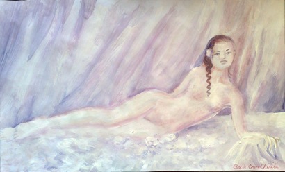 Elise - Muza lui Beethoven - Pictura tempera inspirata de melodia Fur Elise