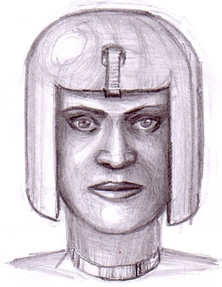 Fata de pe Marte desen in creion - The face on Mars - pencil drawing