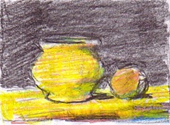 Natura statica in galben si negru desen de Cojocaru