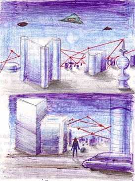 Orasul din viitor desene facute la 14 ani