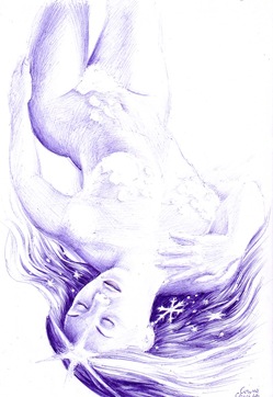 O fantezie de iarna - Desen in pix de iarna - O craiasa a zapezilor