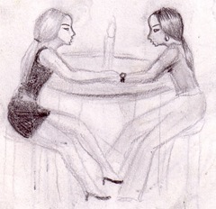 o seara romantica desen in creion