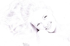 portret de fata in creion