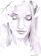 Portret de toamna in creion