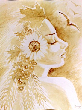 Portretul Demetrei pictat cu cafea