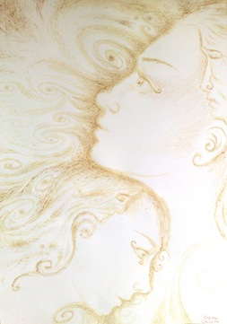 Prietenie adevarata si calda picttura facuta cu cafea - Close friends coffee painting