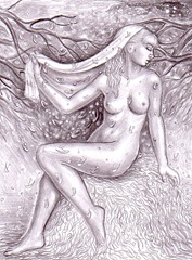 Dorinta- desen in creion inspirat din poezia lui Mihai Eminescu