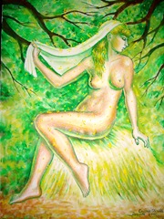 Dorinta - Pictura acuarela inspirata din poezia lui Mihai Eminescu