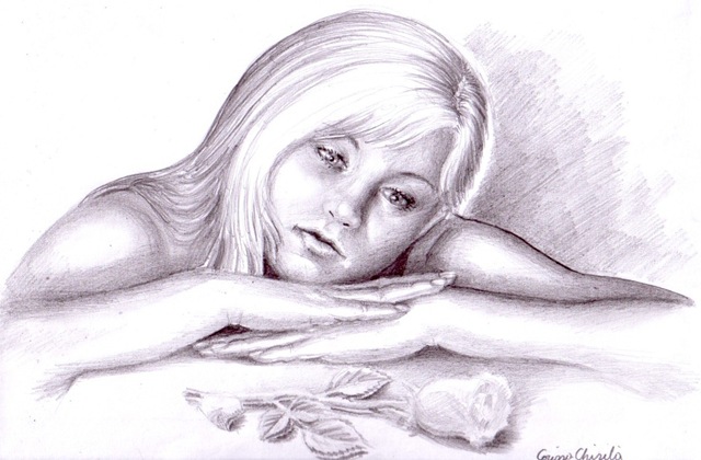 Melancolie desen in creion