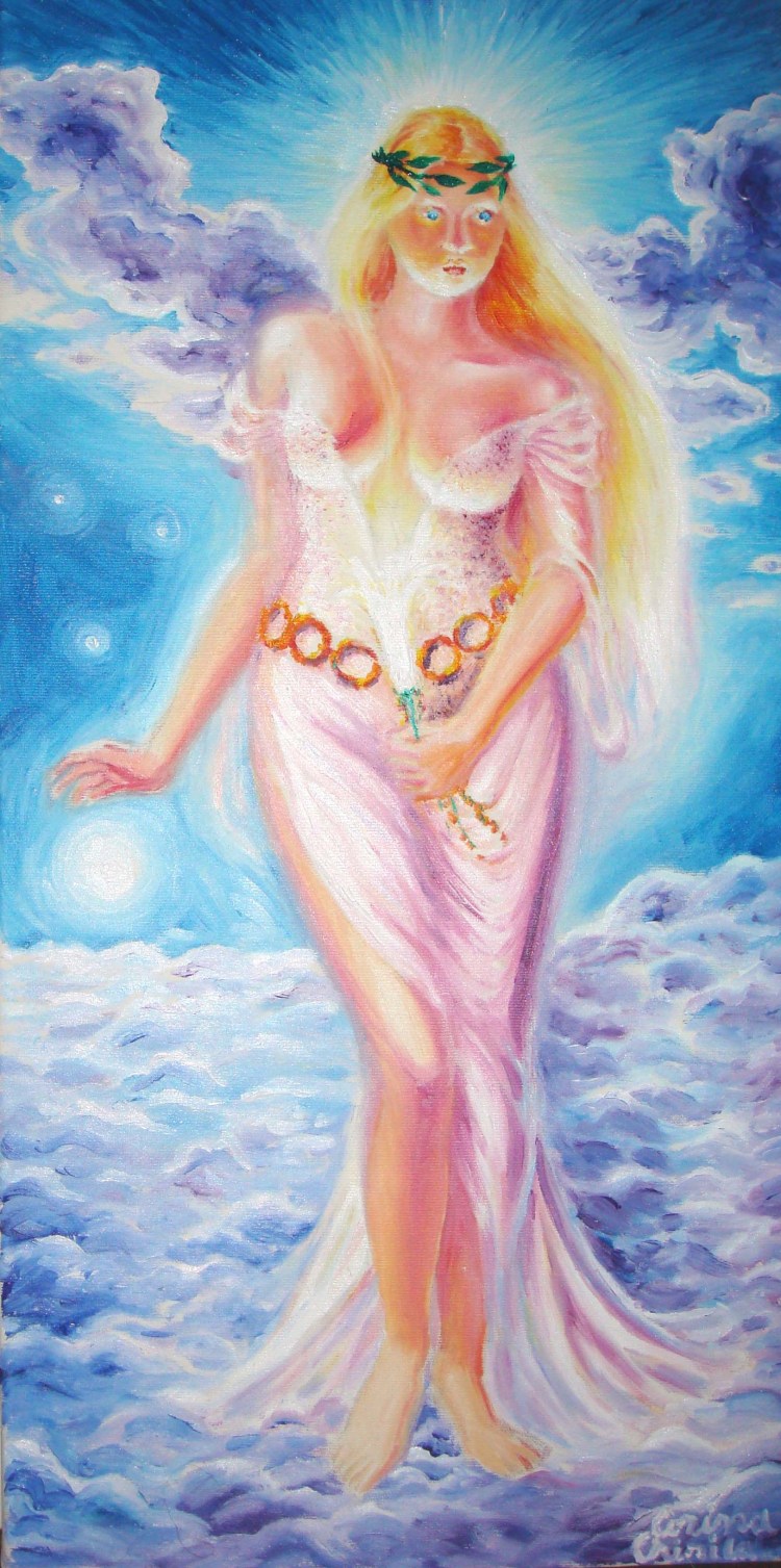 Muza lui Eminescu pictura ulei pe panza - Oil on canvas painting of the muse of Mihai Eminescu