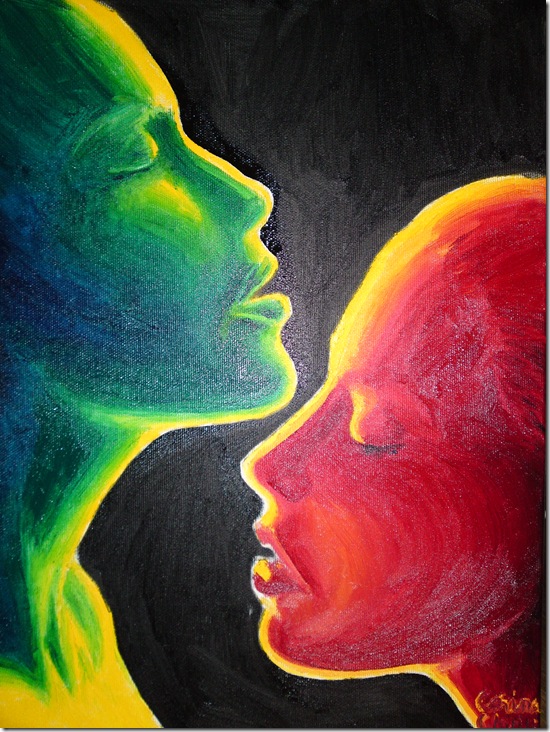 Love and desire oil on canvas painting - Pasiune si dorinta pictura ulei pe panza