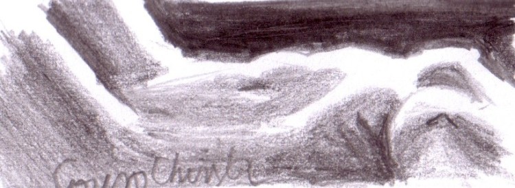 Nud de femeie in intuneric desen in creion