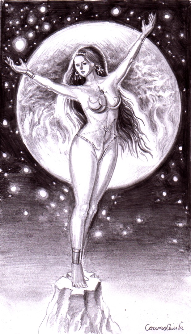 Fata din vis, desen in creion