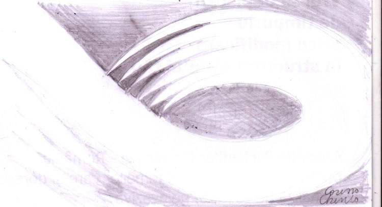 Valul, desen in creion