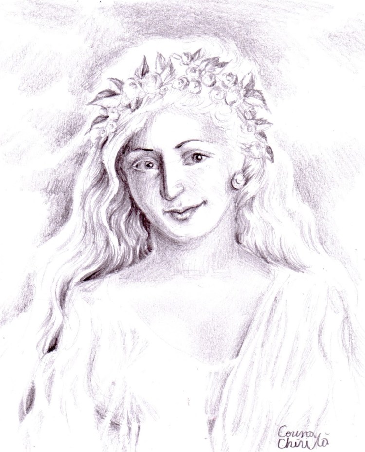 Portret de fata din Grecia antica