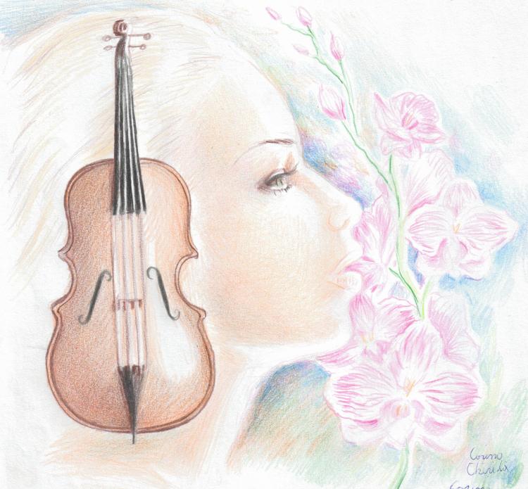 Euridice sau muza muzicii, un desen pe care l-am realizat vineri