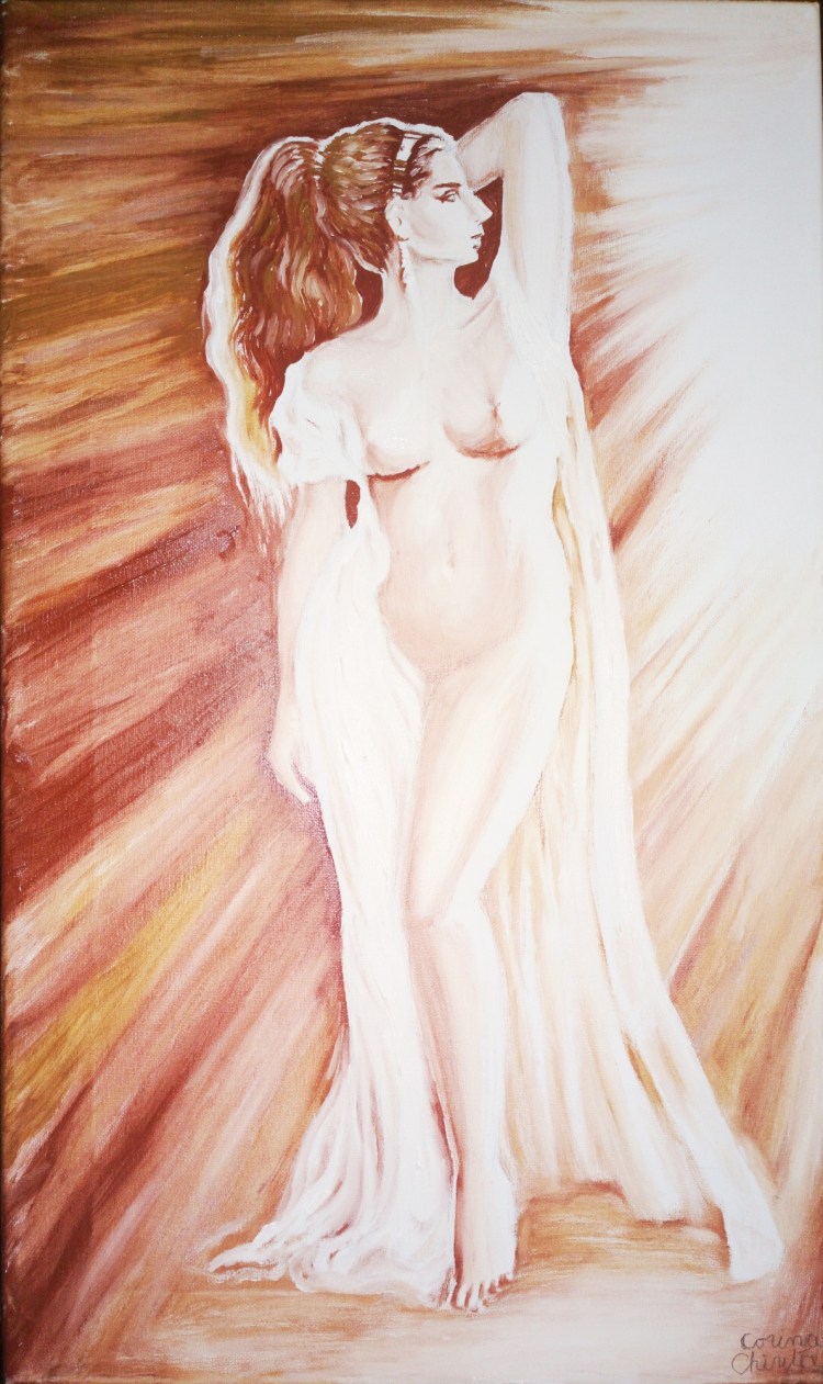 Corinna muza poetului roman Ovidiu pictura ulei pe panza