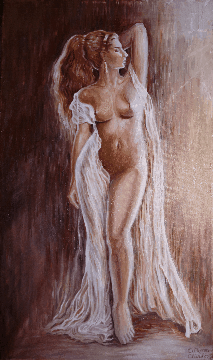 Corinna, muza poetului latin Ovidiu, pictura ulei pe panza