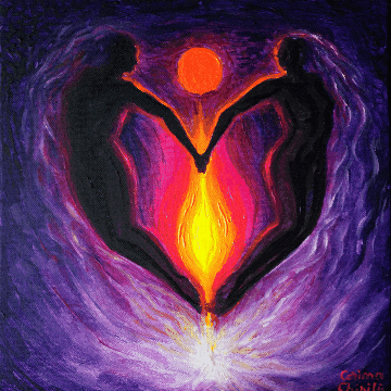 Flacara eterna a iubirii, pictura fluorescenta