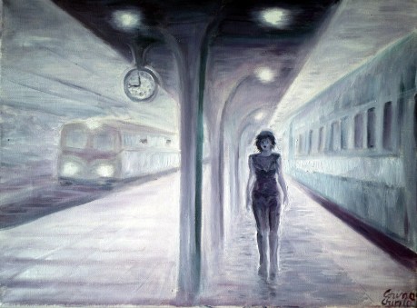 Gara intalnirilor din visele mele, pictura ulei pe panza