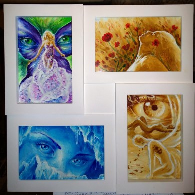 Anotimpuri, tablou 4 in 1, acrilice pe panza