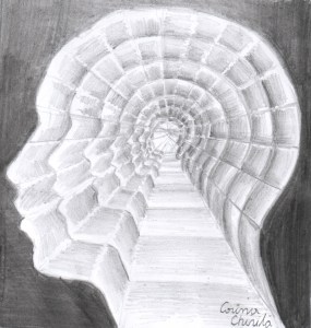 Introspectie, desen in creion