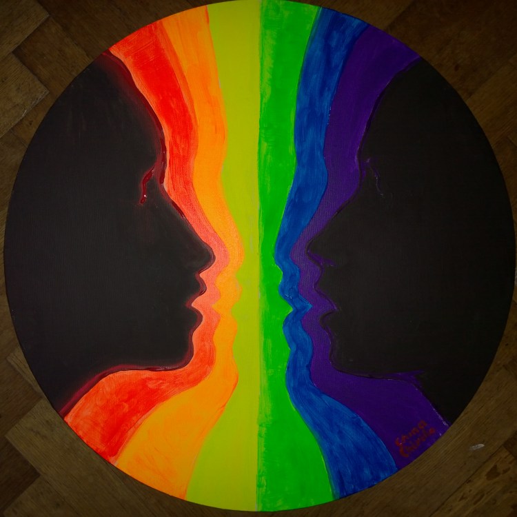 Fantana iubirii pictura fluorescenta