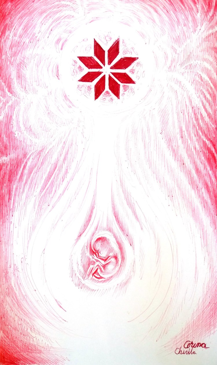 craciunul-sarbatoarea-precrestina-a-nasterui-zeului-soare-din-focul-sacru-solstitiul-de-iarna-si-steaua-nordului-sau-colul-morii-desen-facut-cu-pixul