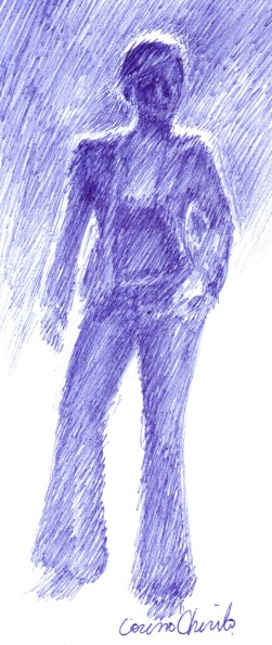 Iubita mea asteptandu-ma pe mine desen facut cu pixul