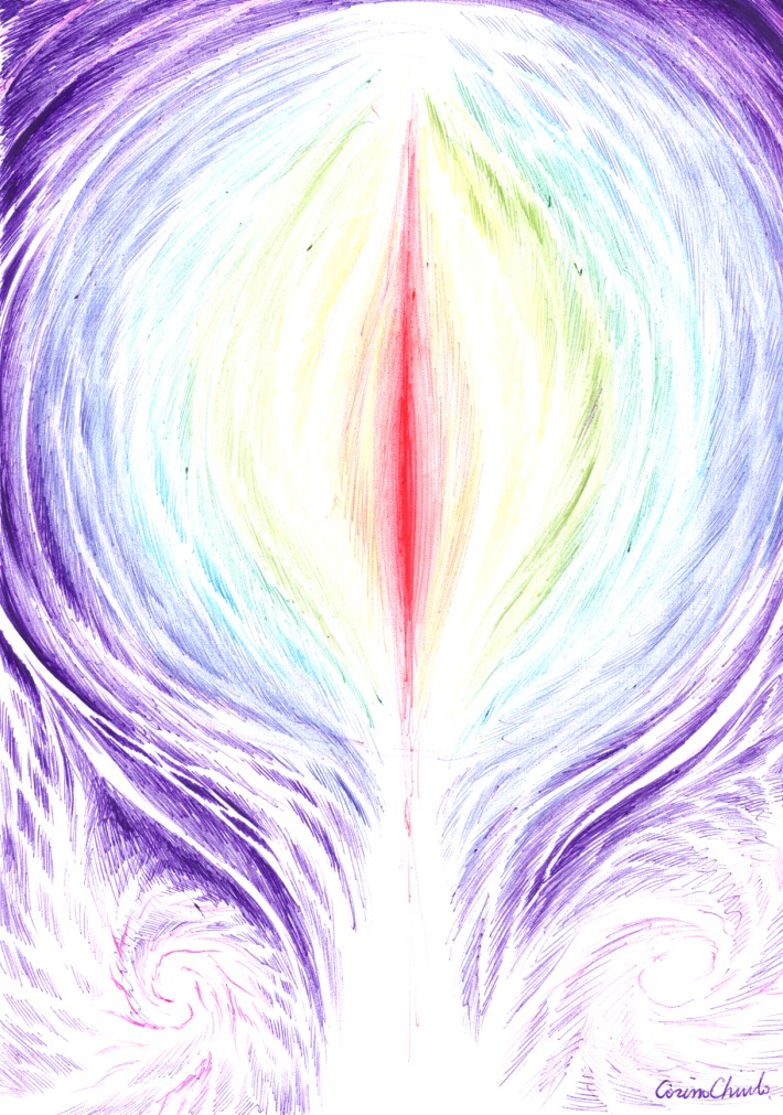 colorful flames of love and life drawing