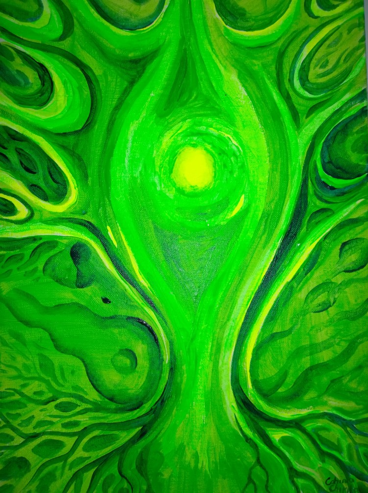 Intelligence of nature fluorescent painting