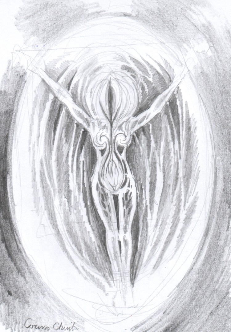 Desen in creion despre viata si maternitate