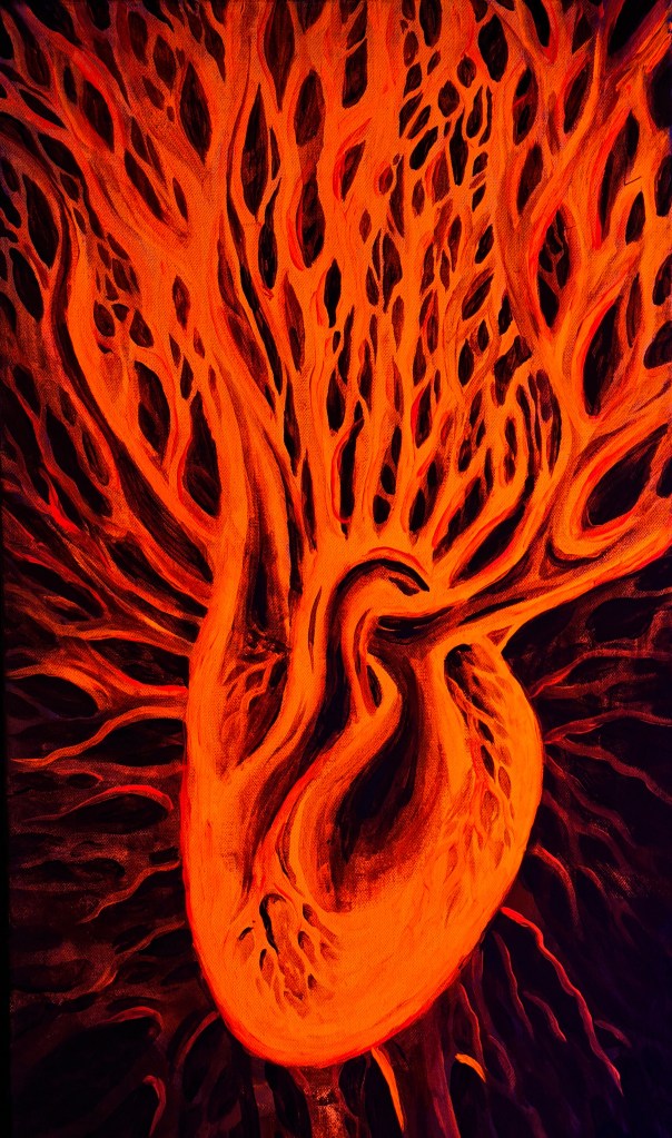 Inima, pictura fluorescenta