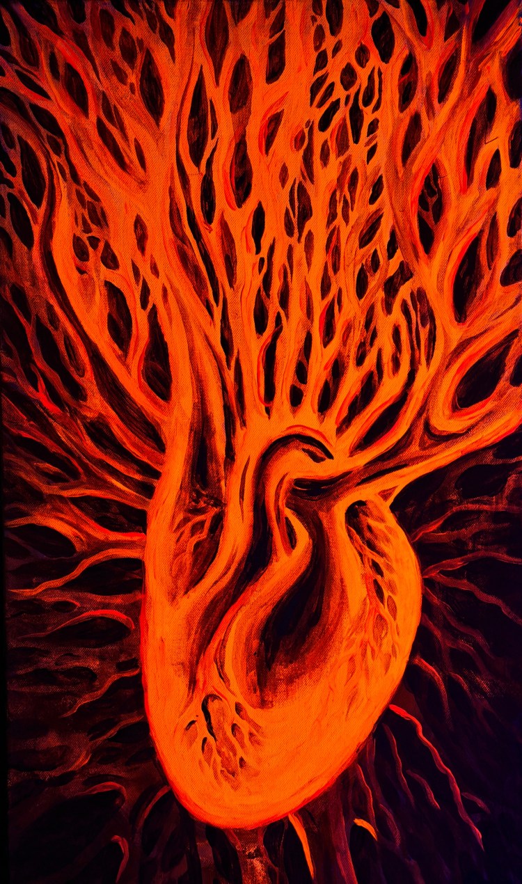 Inima, pictura fluorescenta